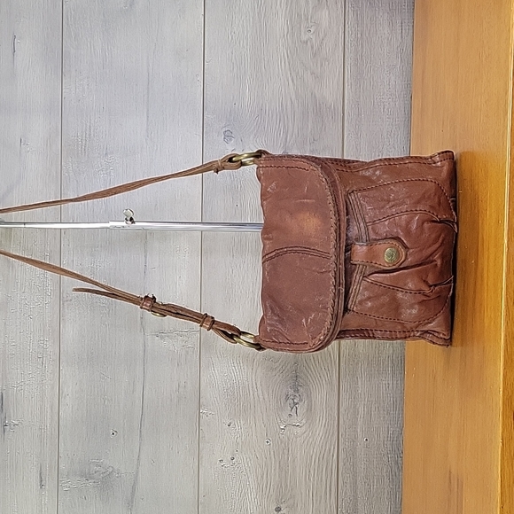 Lucky Brand Handbags - Lucky Brand Brown Lamb Leather Mini Abbey Road Crossbody Shoulder Bag